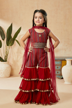Maroon Girls Readymade Suit