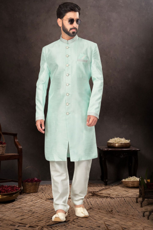 Mint Green Designer Indo Western Outfit