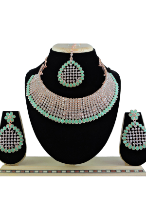 Mint Green Heavy Designer Necklace Set