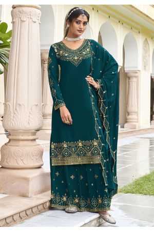 Morpich Embroidered Georgette Palazzo Kameez
