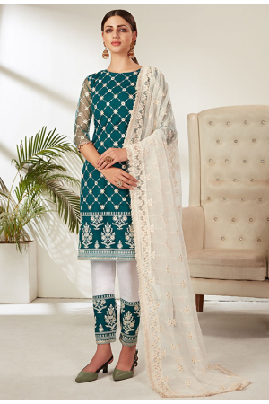 Morpich Embroidered Net Pant Kameez