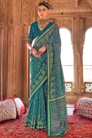 Morpich Foil Print Georgette Saree