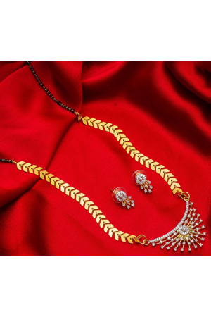 Golden and Silver American Diamond Mangalsutra