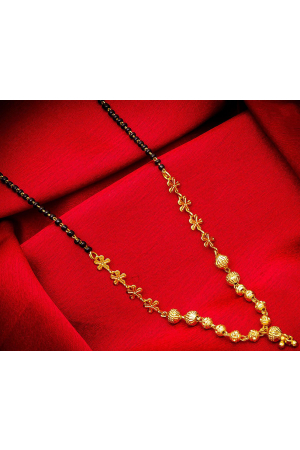 Golden and Black Designer Mangalsutra with Steel Ball
