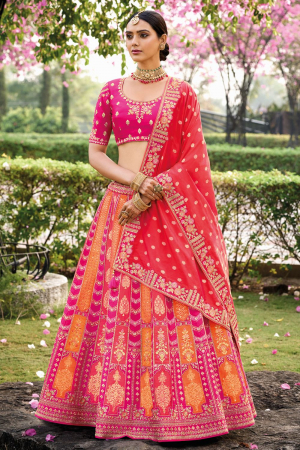 Multicolor Banarasi Silk Designer Lehenga Choli