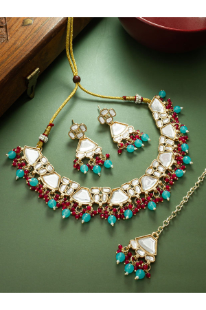 Multicolor Designer Necklace Set with Maang Tikka