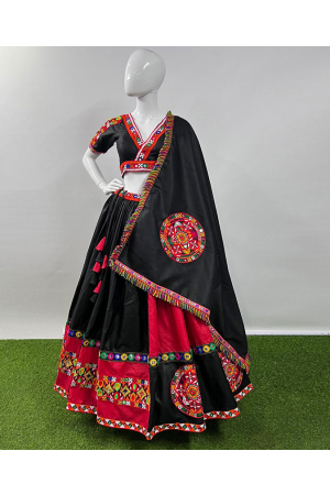 Multicolor Gamthi Work Cotton Silk Readymade Chaniya Choli