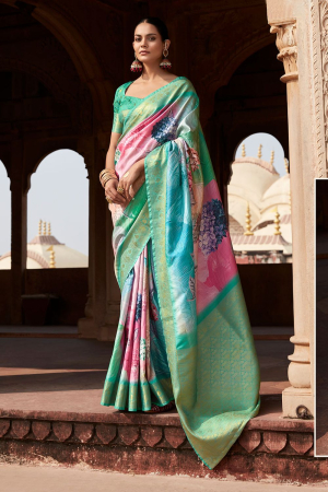 Multicolor Handloom Silk Saree
