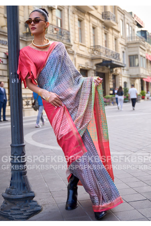 Multicolor Handloom Weaving Viscose Saree