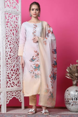 Multicolor Printed Cotton Pant Kameez