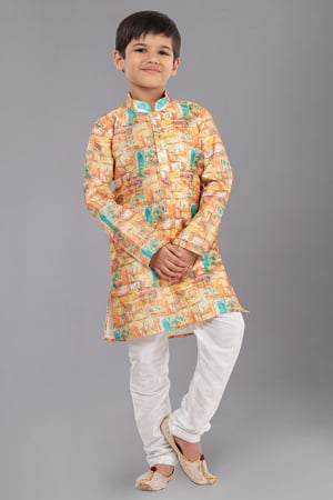 Multicolor Printed Kids Kurta Set