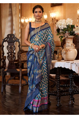 Multicolor Rajwadi Patola Silk Woven Saree