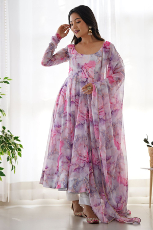 Multicolor Readymade Anarkali Suit
