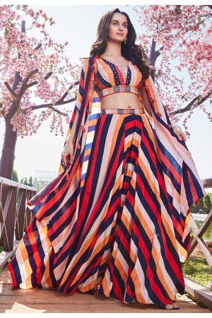 Multicolor Silk Designer IndoWestern