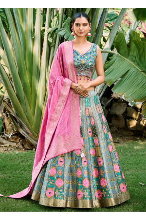 Multicolor Silk Readymade Designer Lehenga Choli