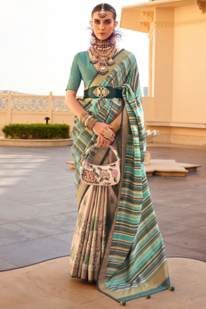 Multicolor Silk Saree for Ceremonial