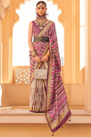 Multicolor Silk Saree for Ceremonial