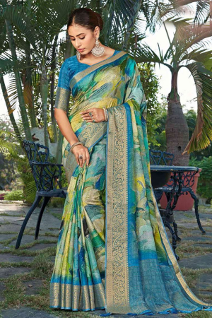 Multicolor Silk Zari Woven Saree