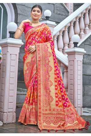 Multicolor Woven Banarasi Silk Saree