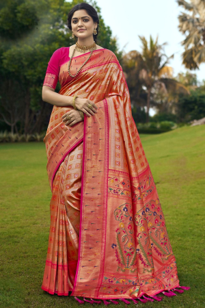 Multicolor Woven Kanchipuram Silk Saree