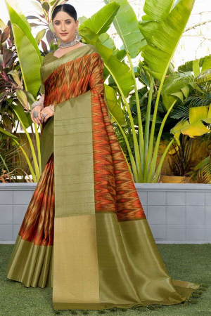 Multicolor Woven Silk Saree for Ceremonial