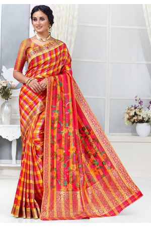 Multicolor Woven Silk Saree