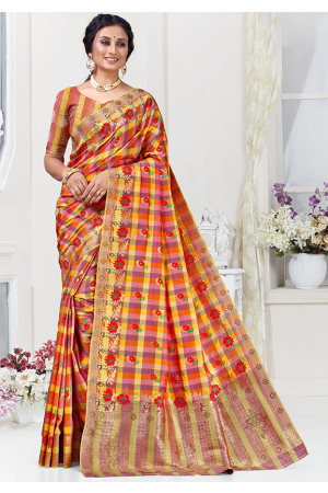 Multicolor Woven Silk Saree