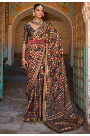 Multicolor Zari Work Brasso Saree