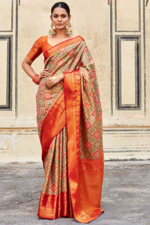 Multicolor Zari Woven Pure Pattu Silk Saree