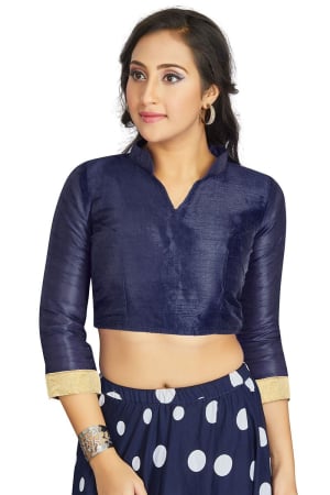 Navy Blue Art Silk Blouse