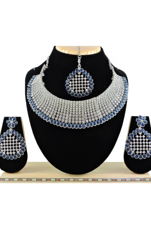 Navy Blue Heavy Designer Necklace Set