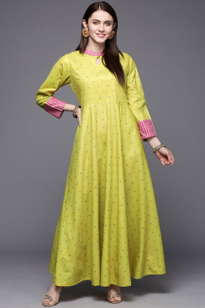 Neon Yellow Traditional Wear Kaftan