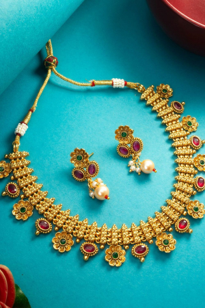 Multicolor Gold Plated Necklace Set