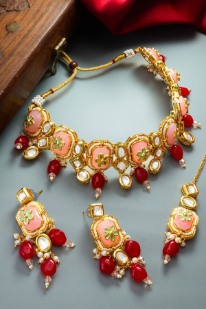 Traditional Gold Plated Heavy Necklace Set