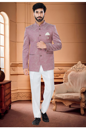 Onion Pink Wedding Wear Jodupuri Suit