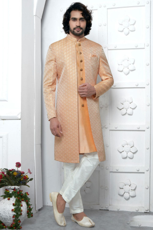 Orange Designer Indo Western Outfit