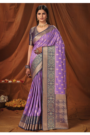 Orchid Woven Silk Saree