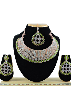 Parrot Green Heavy Designer Necklace Set