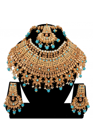 Party Wear Gold Plated Choker Kundan Necklace Set