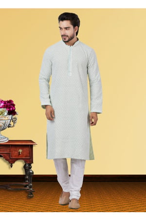 Pastel Blue Georgette Kurta Pyjama Set