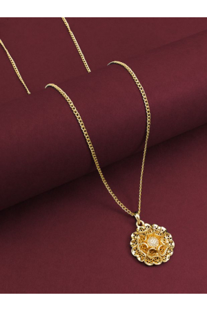 Gold Plated Chain with Studded Pendant