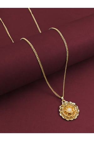 Gold Plated Chain with Studded Pendant