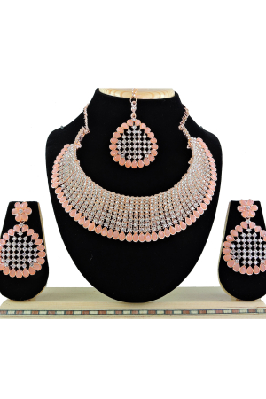 Peach Heavy Designer Necklace Set