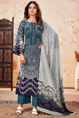 Buy K Mart Embroidered Grey Churidar Sami Stitched Salwar Suit Dupatta  Material at Amazon.in