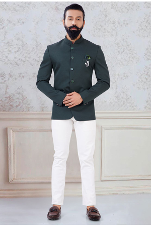 Pine Green Designer Jodhpuri Suit