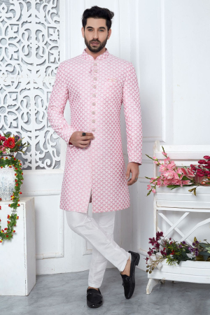 Pink Art Silk Indo Western Outfit