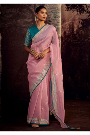 Pink Heavy Designer Saree
