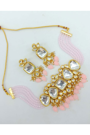 Pink Pearls Designer Necklace Set