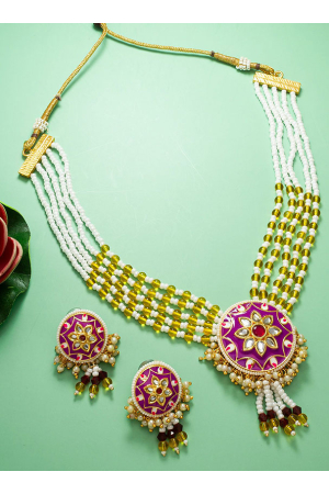 Pink Stones Designer Necklace Set