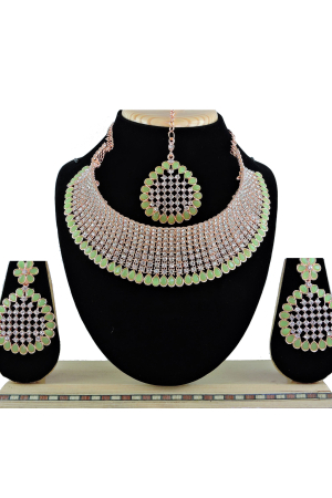 Pista Green Heavy Designer Necklace Set